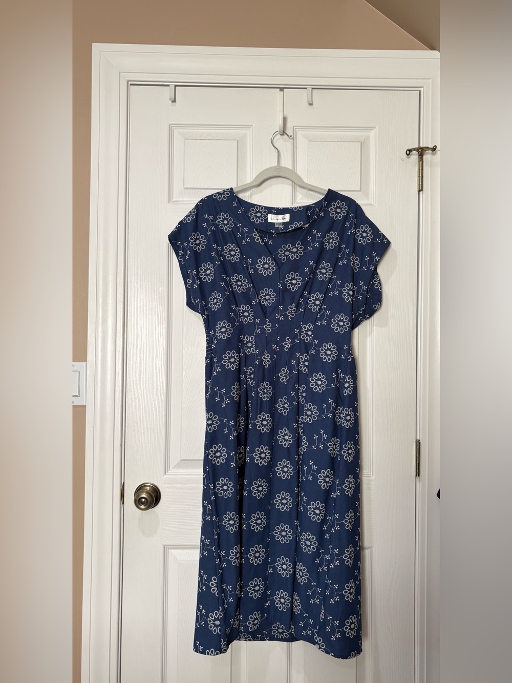Harper Rose Navy Blue Floral Midi Dress NWOT